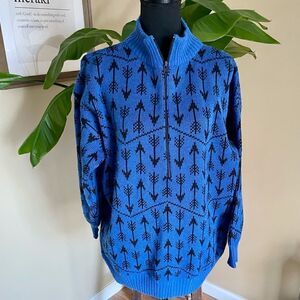 Vintage 90s abvien mock neck zip up sweater